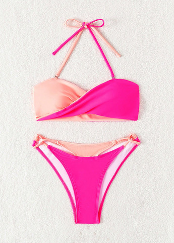 Комбінований літній купальник (ліф, трусики) бандо, роздільний SHEIN