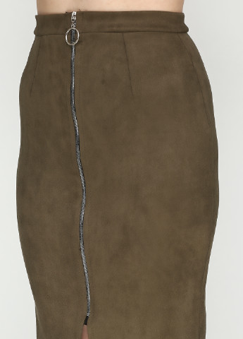 Оливковая (хаки) кэжуал однотонная юбка Olsa карандаш