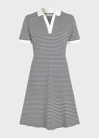 Чорно-білий кежуал сукня поло Tommy Hilfiger в смужку