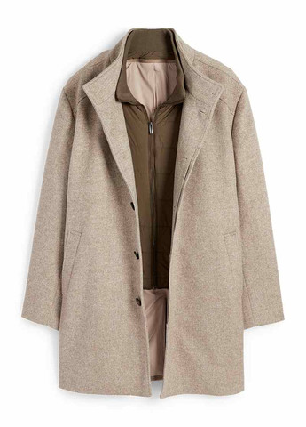 Бежевое демисезонное Пальто однобортное C&A