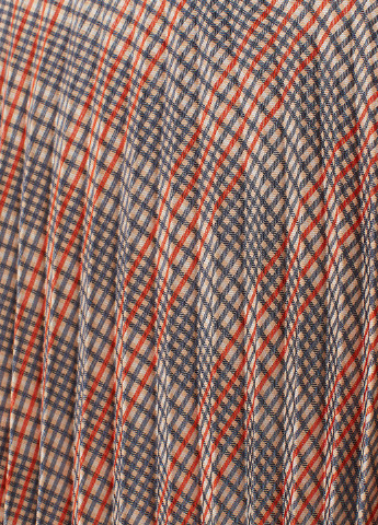 Темно-бежевая кэжуал в клетку юбка H&M клешированная, плиссе