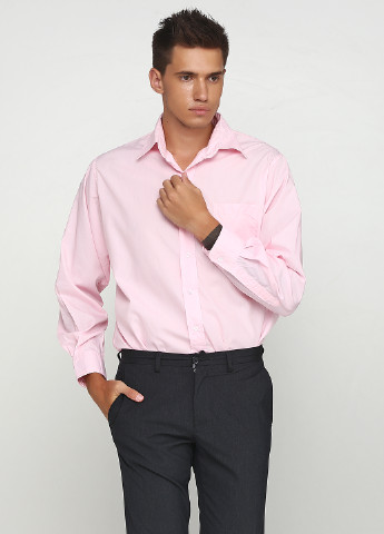 Светло-розовая кэжуал рубашка однотонная Lee Cooper с длинным рукавом