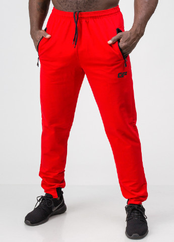 Красные спортивные демисезонные зауженные брюки Go Fitness
