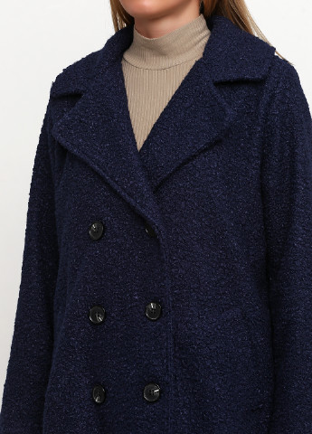 Темно-синє демісезонне Пальто двобортне Italy Moda