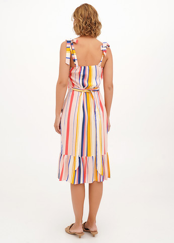 Розовое кэжуал платье Vicolo в полоску