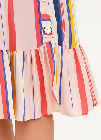 Розовое кэжуал платье Vicolo в полоску