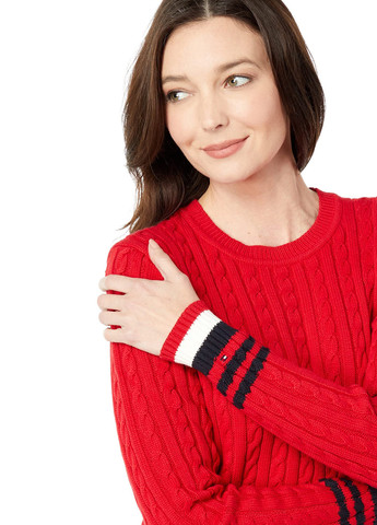 Красный зимний свитер джемпер Tommy Hilfiger
