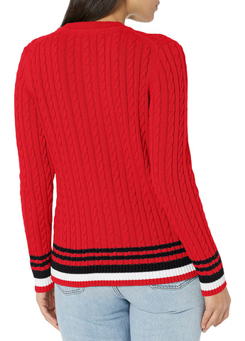 Красный зимний свитер джемпер Tommy Hilfiger