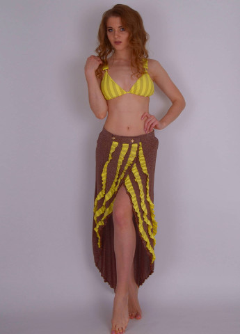 Коричневая пляжный однотонная юбка Amarea