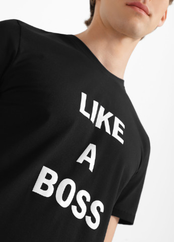 Піжама Роза футболка + штани однотонна чорна домашня бавовна