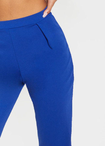 Синие кэжуал демисезонные укороченные, зауженные брюки PrettyLittleThing