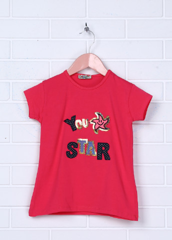 Малиновая летняя футболка с коротким рукавом Dofa Kids