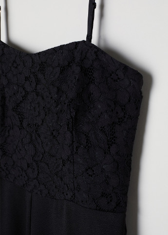 Комбінезон H&M комбінезон-брюки чорний кежуал поліестер, трикотаж