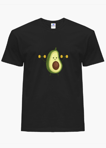 Черная демисезон футболка женская авокадо фитнес (avocado fitness) (8976-1394) xxl MobiPrint
