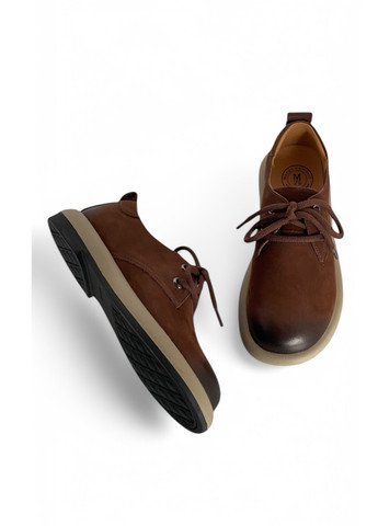 Meego Туфлі дербі коричневий з натуральний нубук, румунія — демісезон (322464948)