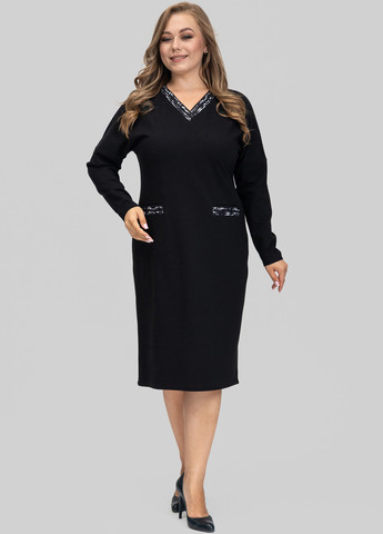 Черное кэжуал платье силуэтная A'll Posa однотонное