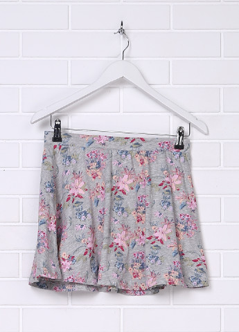Светло-серая кэжуал цветочной расцветки юбка Ellos мини