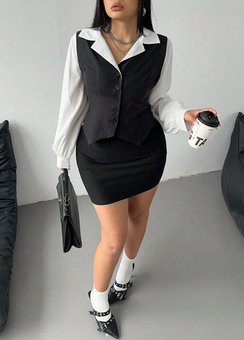 Чёрно-белую блуза SHEIN