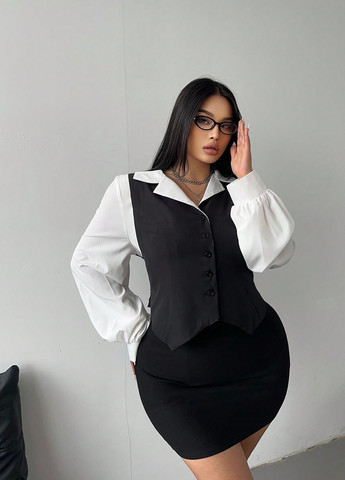 Чёрно-белую блуза SHEIN