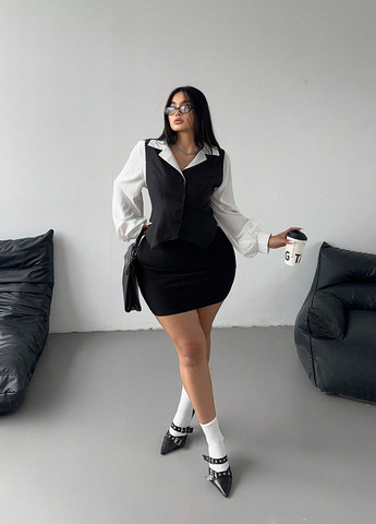 Чёрно-белую блуза SHEIN