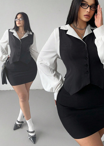 Чёрно-белую блуза SHEIN