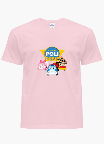 Рожева демісезонна футболка дитяча робокар полі (robocar poli) (9224-1617) MobiPrint