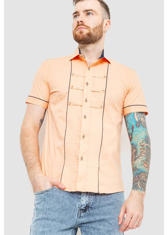 Персиковая кэжуал рубашка однотонная Ager