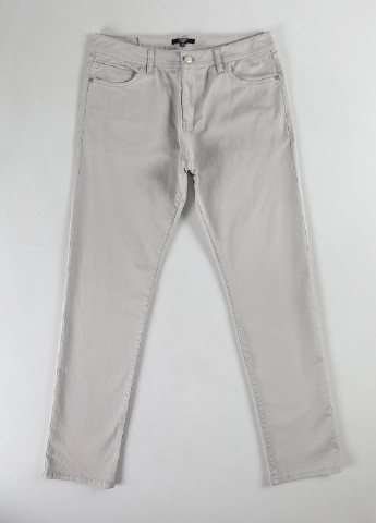 Светло-серые джинсовые демисезонные зауженные брюки Colin's