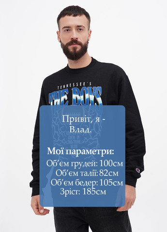 Черный свитшот Champion рисунок нашивки (305788333)