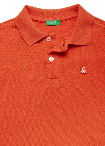 Оранжевая детская футболка-поло для мальчика United Colors of Benetton с логотипом