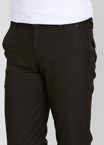 Темно-коричневые кэжуал демисезонные прямые брюки Infors