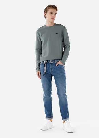 Лонглів Colin's однотонний сірий кежуали бавовна, трикотаж