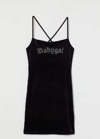 Черное кэжуал платье H&M с рисунком