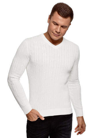 Білий демісезонний пуловер пуловер Oodji