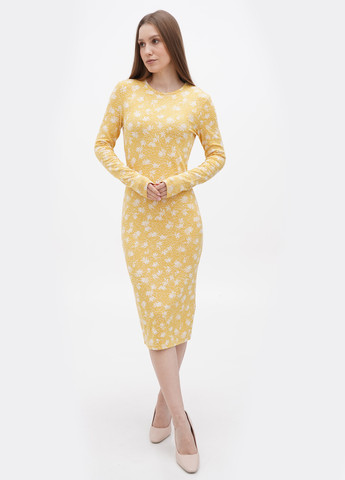 Желтое кэжуал платье Carin Wester с цветочным принтом