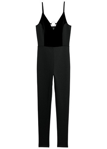 Комбінезон H&M комбінезон-брюки однотонний чорний кежуал поліестер, віскоза