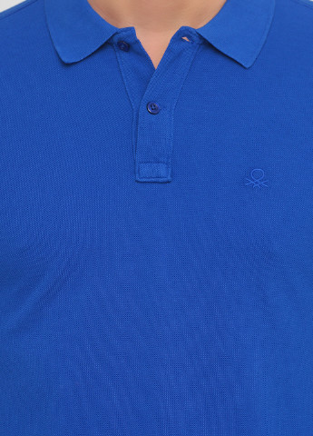 Синяя футболка-поло для мужчин United Colors of Benetton однотонная