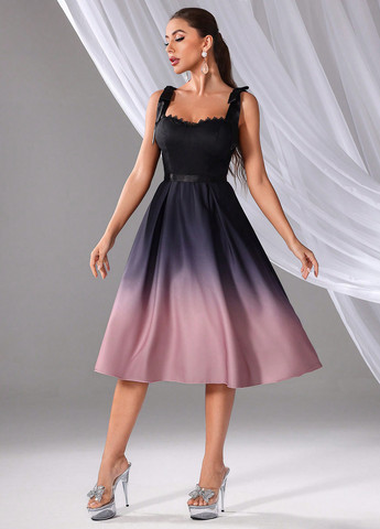 Комбінована вечірня сукня кльош, з відкритою спиною SHEIN з градієнтом