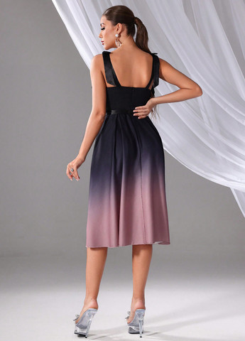 Комбінована вечірня сукня кльош, з відкритою спиною SHEIN з градієнтом