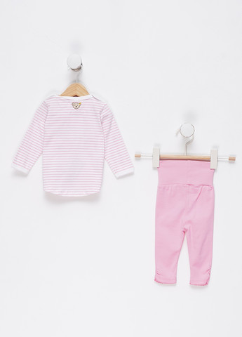 Рожевий демісезонний комплект (лонгслів, брюки) Steiff