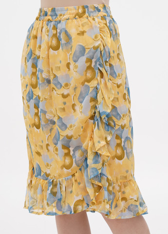 Горчичная кэжуал цветочной расцветки юбка JDY на запах