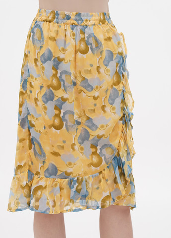 Горчичная кэжуал цветочной расцветки юбка JDY на запах
