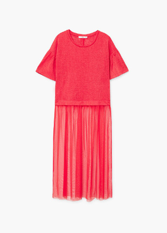 Красное кэжуал платье платье-футболка Mango однотонное