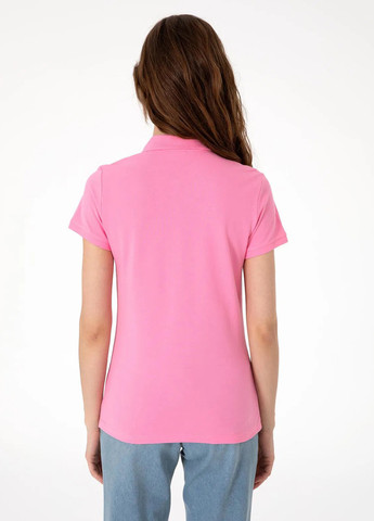 Розовая женская футболка-поло Pierre Cardin однотонная