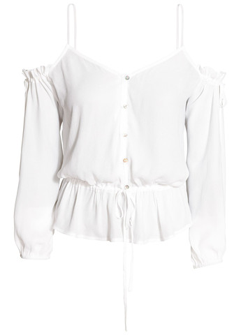 Біла блузка з баскою H&M