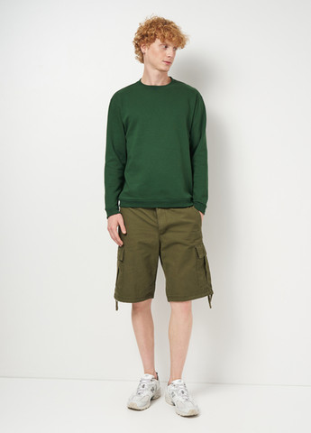 Темно-зеленый свитшот Sol's однотонный без декора (304674841)