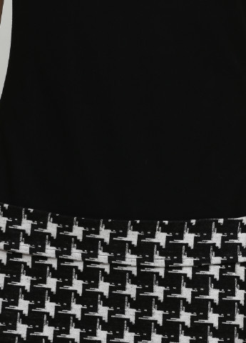 Черно-белое кэжуал платье Waggon с узором пье-де-пуль «гусиная лапка»