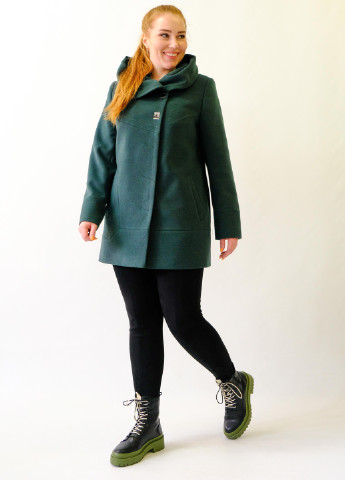 Зелене Кежуал пальто з капюшоном Mangust однотонне