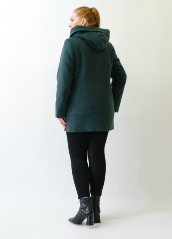 Зелене Кежуал пальто з капюшоном Mangust однотонне