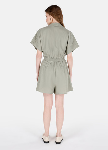 Комбінезон Colin's комбінезон-шорти однотонний оливковий кежуал льон, віскоза